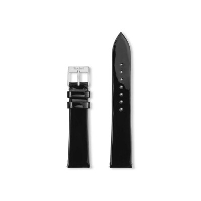 Bracelet montre Rochet Naily en cuir verni piuma noir - 14mm