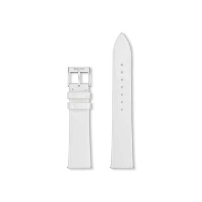 Bracelet montre Rochet Naily en cuir verni piuma blanc - 18mm