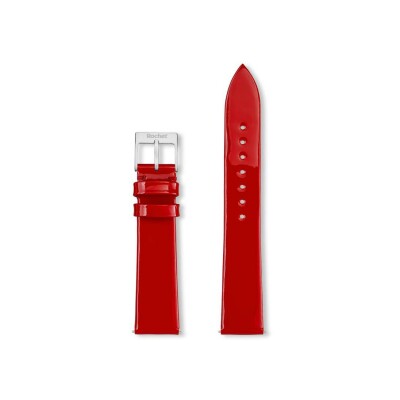 Bracelet montre Rochet Naily en cuir verni piuma rouge - 16mm