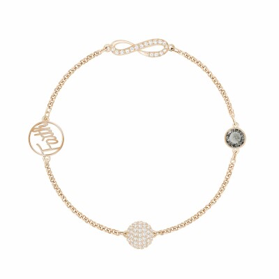 Chaîne Swarovski Remix Collection Infinity Symbol en cristaux Swarovski et métal doré rose, taille M