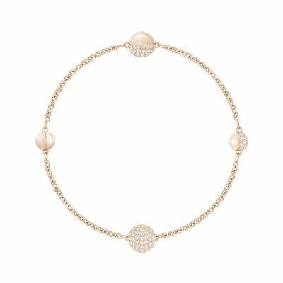 Chaîne Swarovski Remix Collection Round Shape en cristaux Swarovski et métal doré rose, taille M