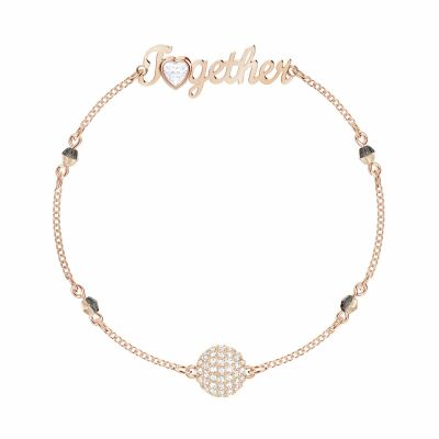 Chaîne Swarovski Remix Collection Together en cristaux Swarovski et métal doré rose, taille M