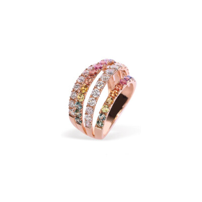 Bague Lombard Joaillier en or rose, saphirs et diamants