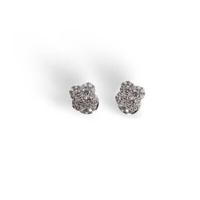 Boucles d'oreilles Lombard Joaillier en or blanc et diamants