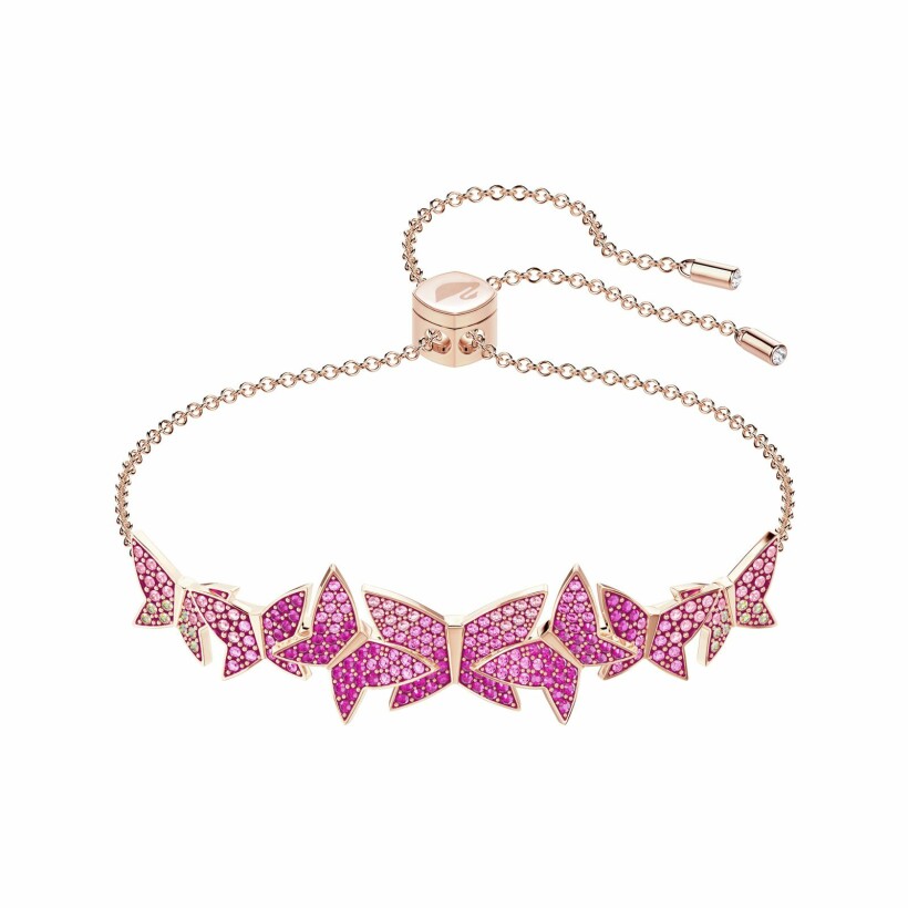 Bracelet jonc Swarovski Lilia en cristaux Swarovski et métal doré rose, taille M