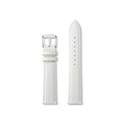 Bracelet montre Rochet Opaline en cuir grain lézard mat blanc - 12mm