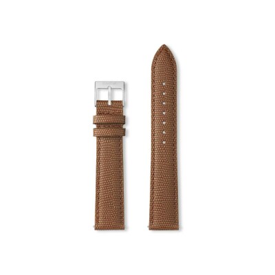 Bracelet montre Rochet Opaline en cuir grain lézard mat cognac - 14mm