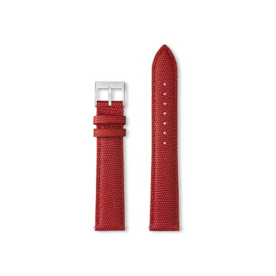 Bracelet montre Rochet Opaline en cuir grain lézard mat rouge - 12mm