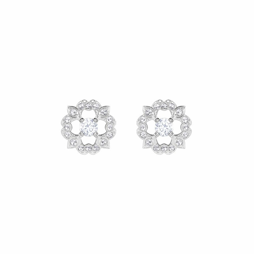 Boucles d'oreilles Swarovski Sparkling Dance Flower en cristaux Swarovski et métal rhodié