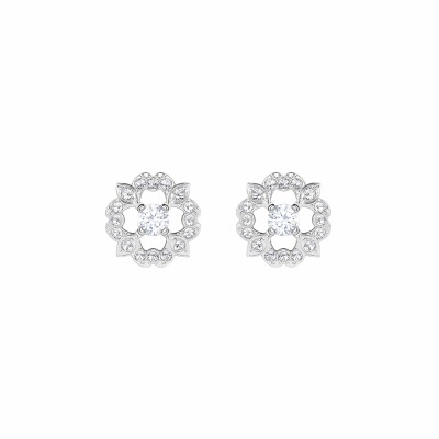 Boucles d'oreilles Swarovski Sparkling Dance Flower en cristaux Swarovski et métal rhodié