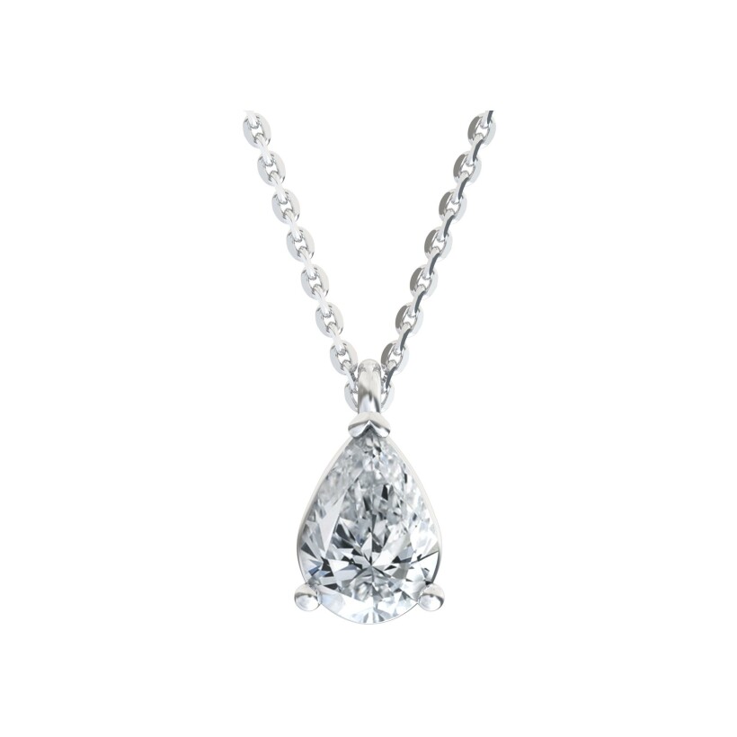 Pendentif Frojo en or blanc et diamant poire