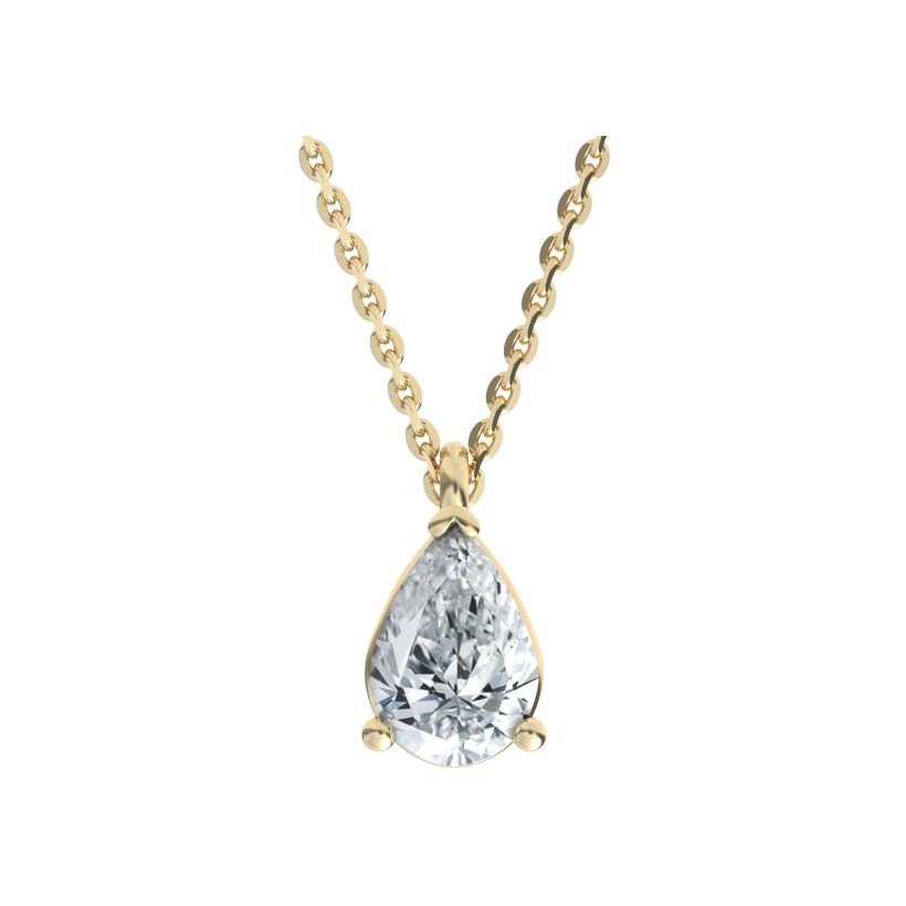 Pendentif Frojo en or jaune et diamant poire