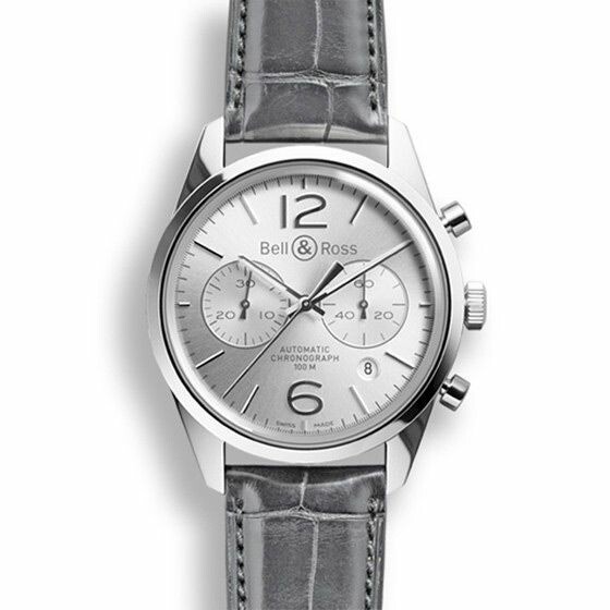 Bell & Ross Vintage br Br 126 officer silver watch