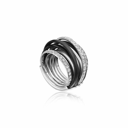 Bague de GRISOGONO Allegra en or blanc, diamants et ceramique