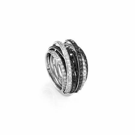 Bague de GRISOGONO Allegra en or blanc, diamants et diamants noirs