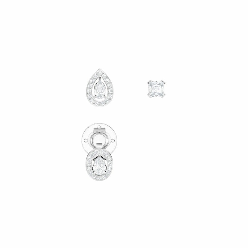 Boucles d'oreilles Swarovski Attract Square en cristaux Swarovski et métal rhodié