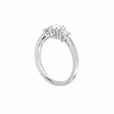 Bague Swarovski Attract Square en cristaux Swarovski et métal rhodié, taille 55