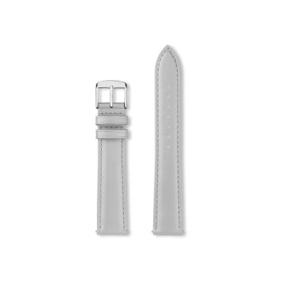 Bracelet montre Rochet Miami en cuir satiné gris moyen - 14mm