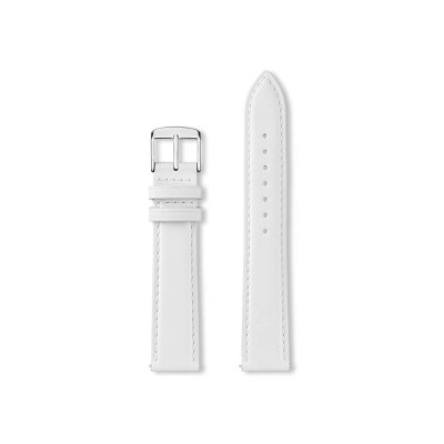 Bracelet montre Rochet Miami en cuir satiné blanc - 18mm