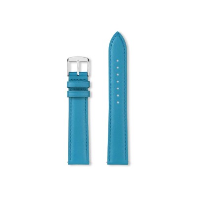Bracelet montre Rochet Miami en cuir satiné bleu turquoise - 14mm