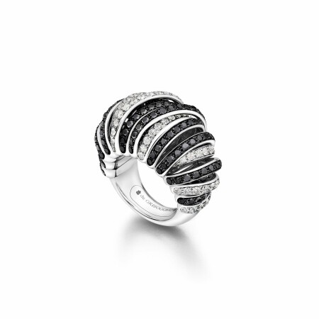 Bague de GRISOGONO Allegra en or blanc, diamants et diamants noirs