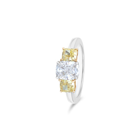 Solitaire Olympe or blanc et diamant