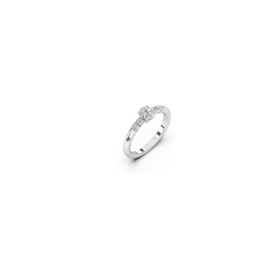 Solitaire Lombard Joaillier en or blanc et diamants