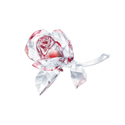 Décoration Swarovski Rose en fleur, Rouge en cristaux Swarovski