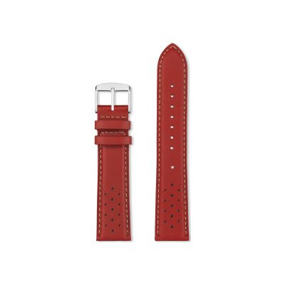Bracelet montre Rochet Nevada en cuir mat rouge - 20mm
