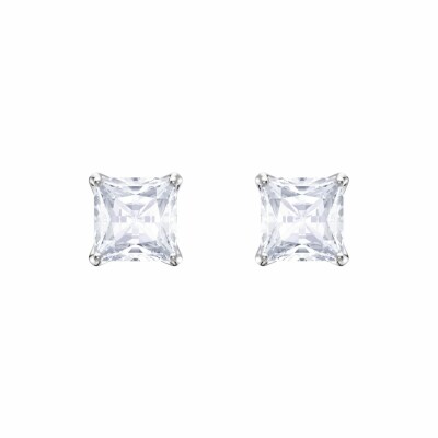 Boucles d'oreilles Swarovski Attract Square en cristaux Swarovski et métal rhodié