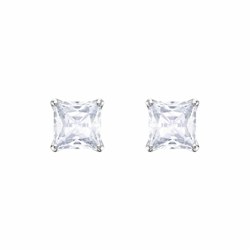 Boucles d'oreilles Swarovski Attract Square en cristaux Swarovski et métal rhodié