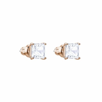 Boucles d'oreilles Swarovski Attract Square en cristaux Swarovski et métal doré rose
