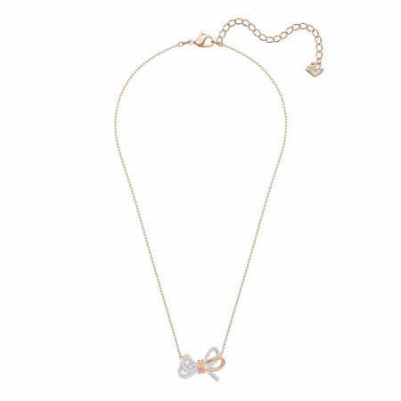 Pendentif Swarosvki Lifelong Bow en cristaux Swarovski, métal rhodié et métal doré rose