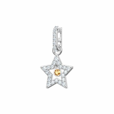 Charm Swarovski Remix Collection Star en métal rhodié et cristaux Swarovski