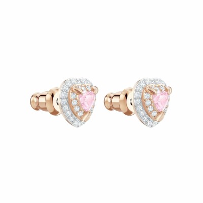 Boucles d'oreilles Swarovski One en cristaux Swarovski et métal doré rose