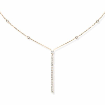 Messika Gatsby Barrette Verticale necklace, rose gold, diamonds