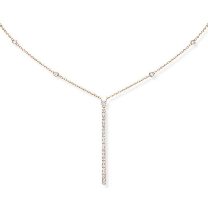 Messika Gatsby Barrette Verticale necklace, rose gold, diamonds
