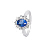 Bague Daisy en or blanc, saphir bleu et diamants