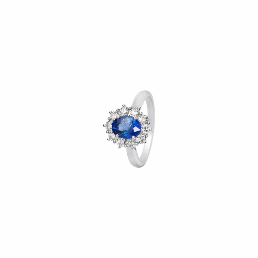 Bague Daisy en or blanc, saphir et diamants