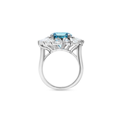 Bague Maryse en or blanc, aigue-marine et diamants