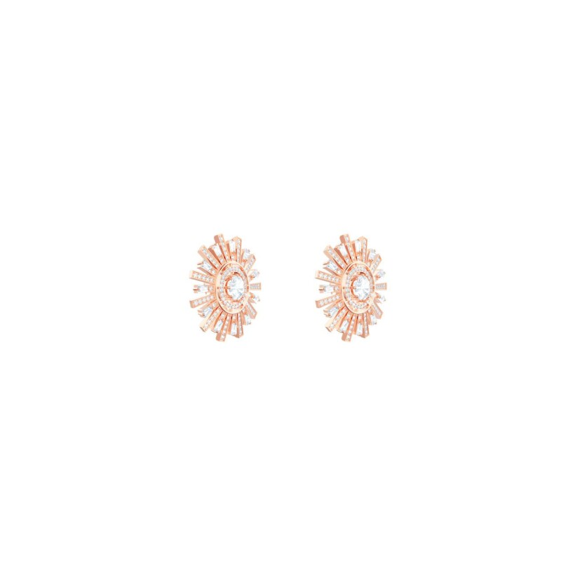 Boucles d'oreilles Swarovski Sunshine en métal doré rose