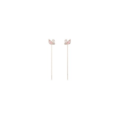 Boucles d'oreilles Swarovski Swan en métal doré et cristaux Swarovski