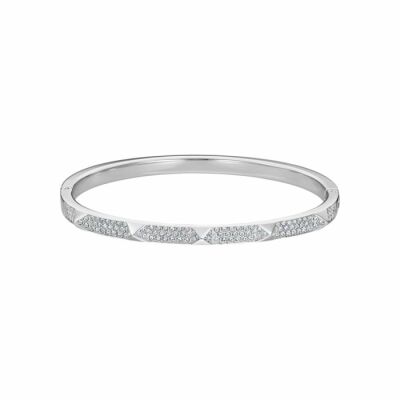 Bracelet jonc Swarovski Tactic en acier et cristaux Swarovski, taille M