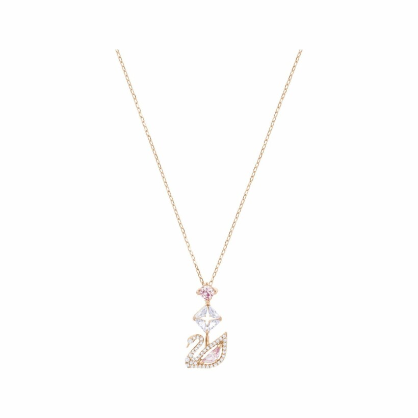 Collier Swarovski Dazzling Swan en métal doré rose et cristaux Swarovski