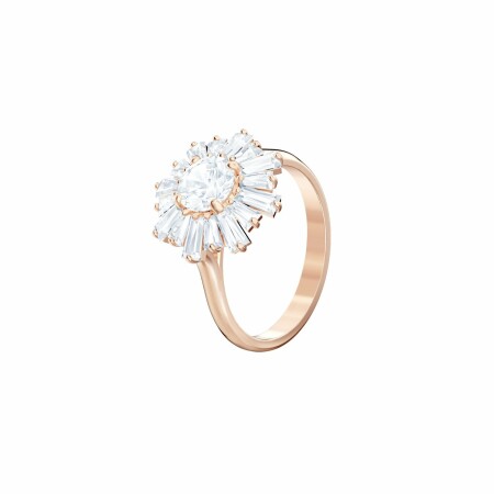 Bague Swarovski Sunshine en cristaux Swarovski et métal doré rose, taille 58