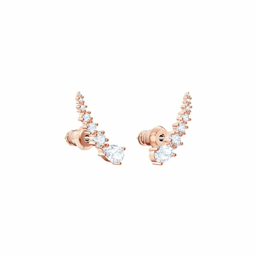 Boucles d'oreilles Swarovski Penélope Cruz Moonsun en métal doré rose et cristaux Swarovski