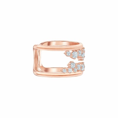 Bague Swarovski North en métal doré rose et cristaux Swarovski, taille 55