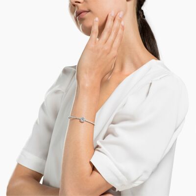 Bracelet jonc Swarovski Sparkling Dance Sparkling Dance en métal rhodié et cristaux Swarovski