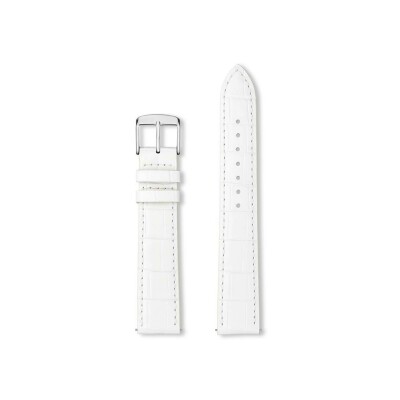 Bracelet montre Rochet Charleston en cuir grain alligator satiné blanc - 16mm