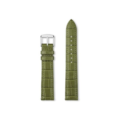 Bracelet montre Rochet Charleston en cuir grain alligator satiné kaki - 20mm